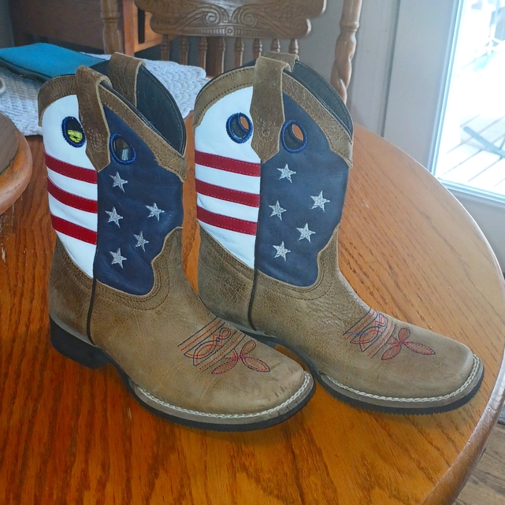 J.B. Dillon Americana Leather Boots Youth size 12 1/2